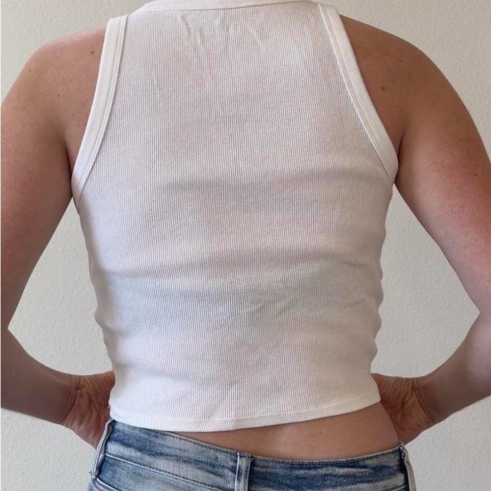 White Ribbed Lemon Graphic Halter Tank Top - Women - Picture 2 of 2